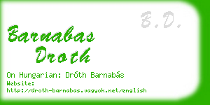 barnabas droth business card